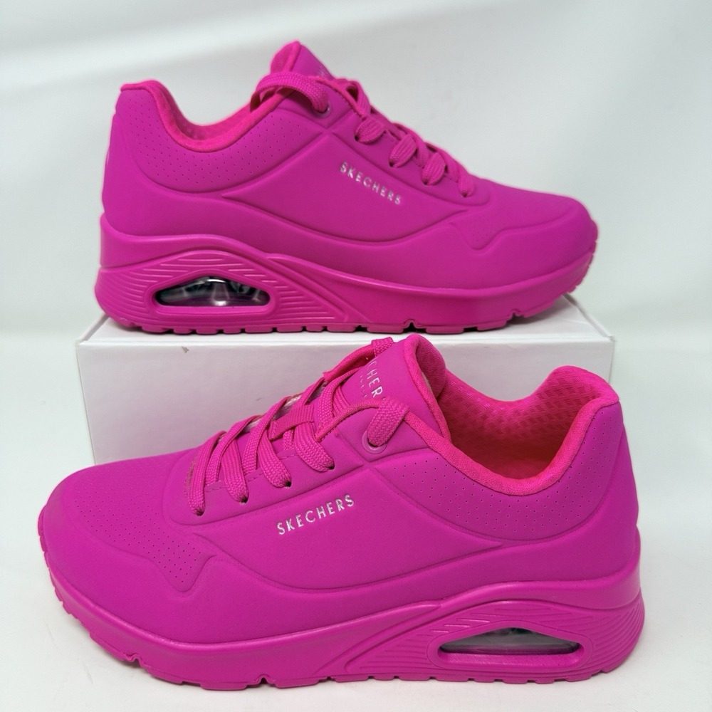 Skechers Uno Night Shades Womens 6 Hot Pink Neon Running Athletic Shoes 73667